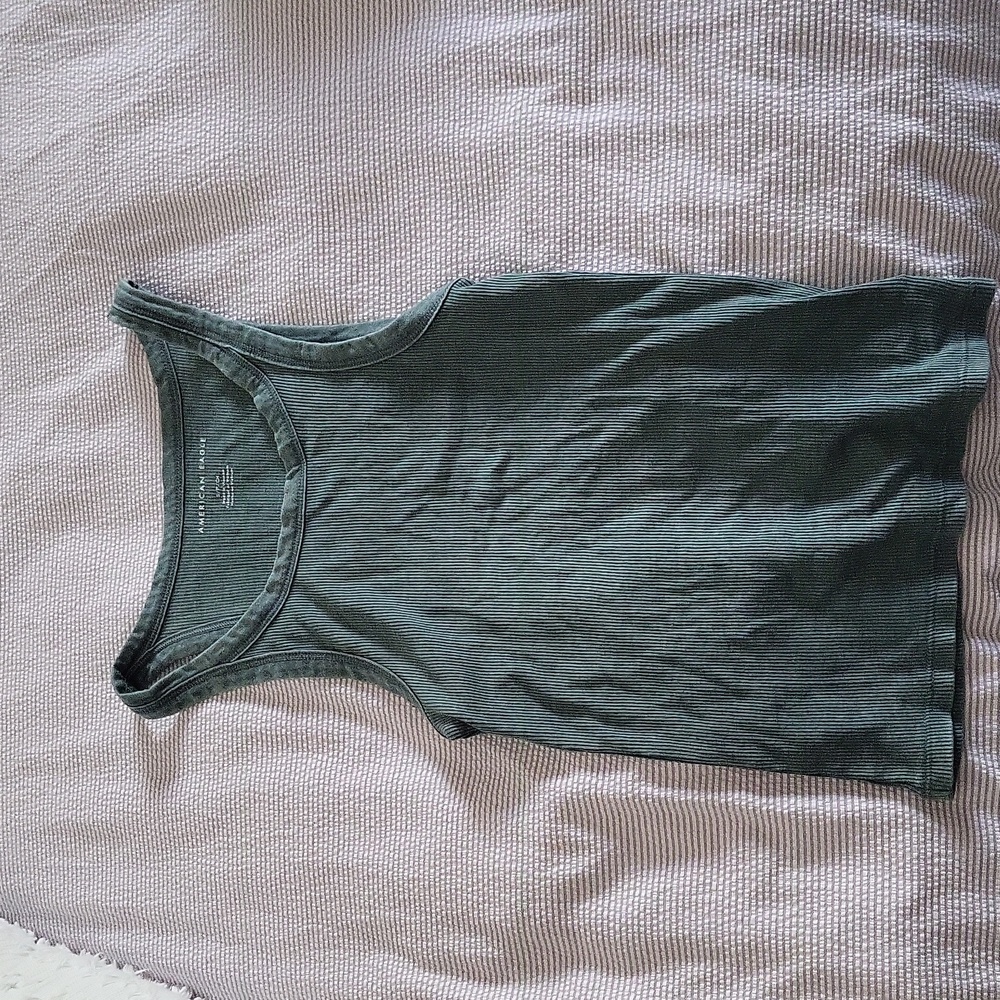 American Eagle Ribbed Tank Top Size: S Color: Green